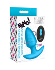 BANG! Rotating & Vibrating Silicone Butt Plug with Remote Blue