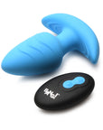 BANG! Rotating & Vibrating Silicone Butt Plug with Remote Blue