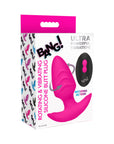 BANG! Rotating & Vibrating Silicone Butt Plug with Remote Pink