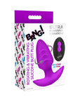 BANG! Rotating & Vibrating Silicone Butt Plug with Remote Purple