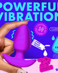 BANG! Rotating & Vibrating Silicone Butt Plug with Remote Purple