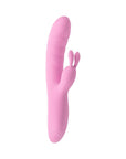 Playboy Rub Me Right Rechargeable Thrusting Dual Stimulator Silicone Pink Petal