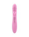 Playboy Rub Me Right Rechargeable Thrusting Dual Stimulator Silicone Pink Petal