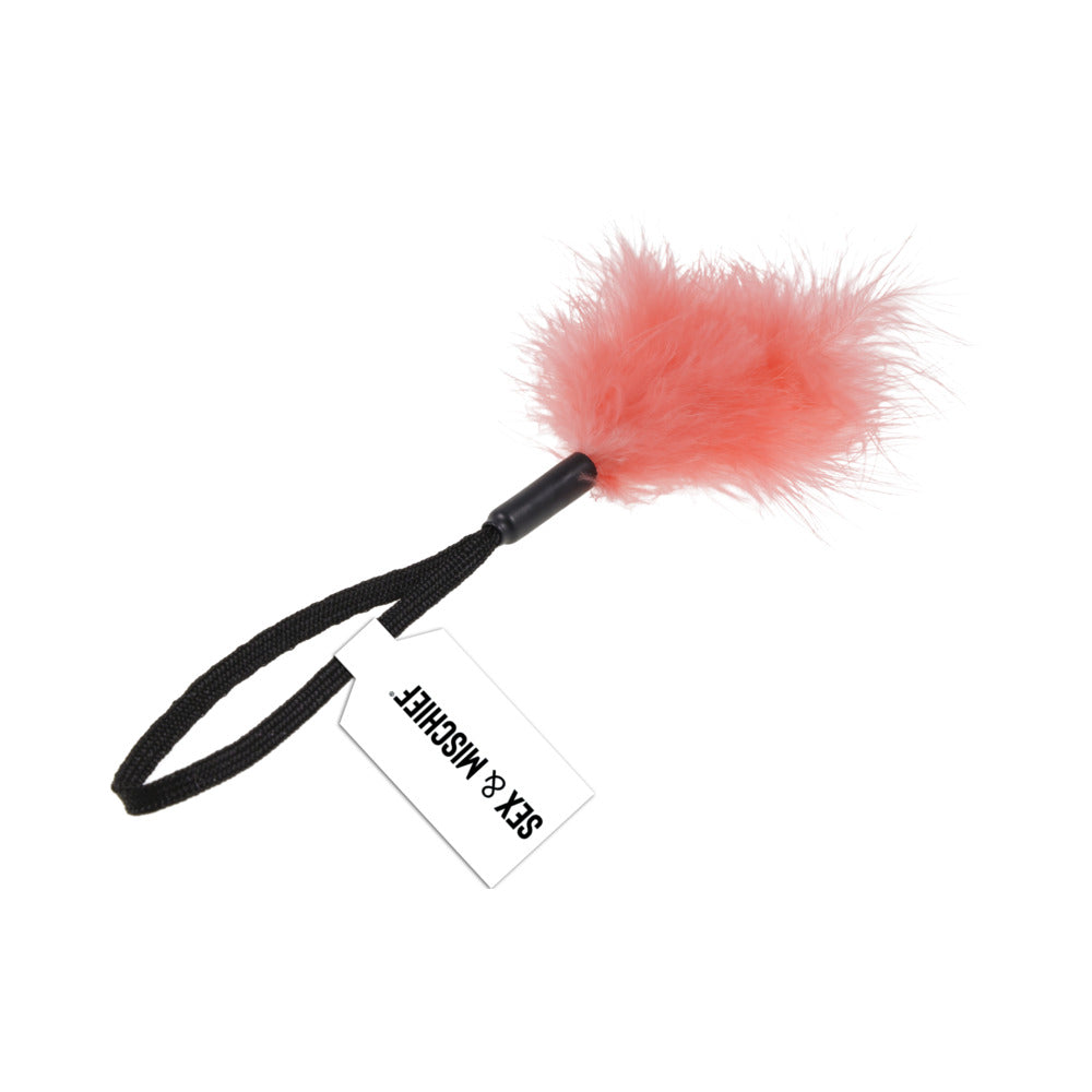 Sportsheets Sex &amp; Mischief Peaches 'n CreaMe Wrist Feather Tickler Peach
