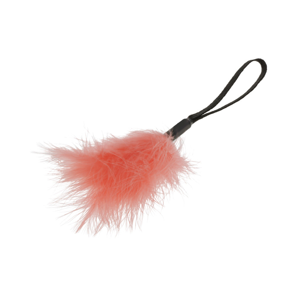 Sportsheets Sex &amp; Mischief Peaches 'n CreaMe Wrist Feather Tickler Peach