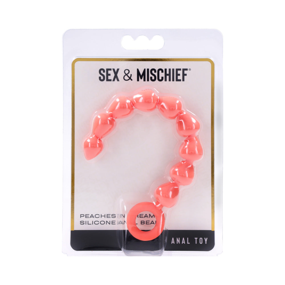 Sportsheets Sex &amp; Mischief Peaches 'n CreaMe Silicone Anal Beads