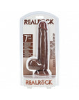 RealRock 7 in. Cock with Balls Straight Brown