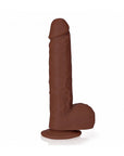 RealRock 7 in. Cock with Balls Straight Brown