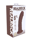 RealRock 6 in. Vibrating Cock Curved Brown