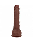 RealRock 7 in. Vibrating Cock with Balls Straight Brown