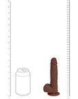RealRock 7 in. Vibrating Cock with Balls Straight Brown