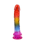 Crystal Jellies 9.5 in. Realistic Cock with Balls Rainbow