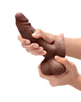b-Vibe Slipskin Realistic Silicone Dildo 6 in. Girthy Brown