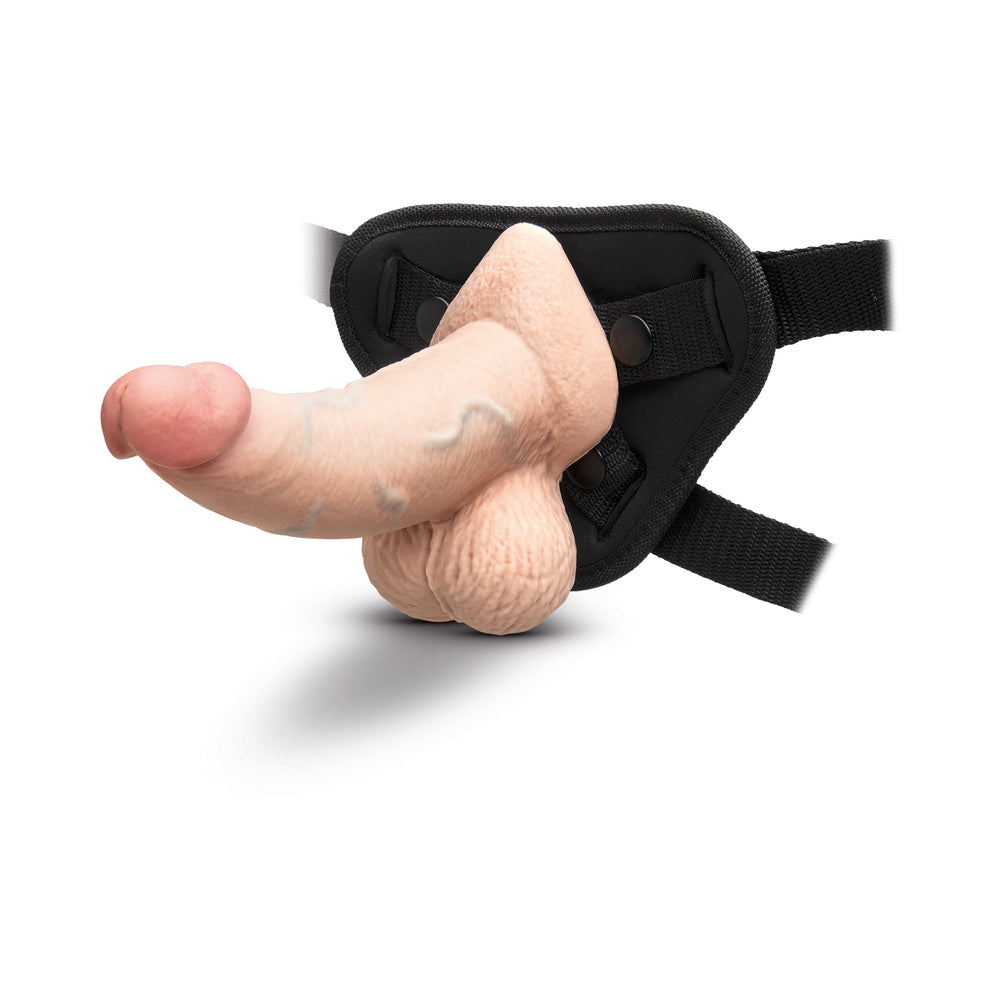 b-Vibe Slipskin Realistic Silicone Dildo 6.5 in. Curved Cream