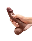 b-Vibe Slipskin Realistic Silicone Dildo 6.5 in. Curved Brown