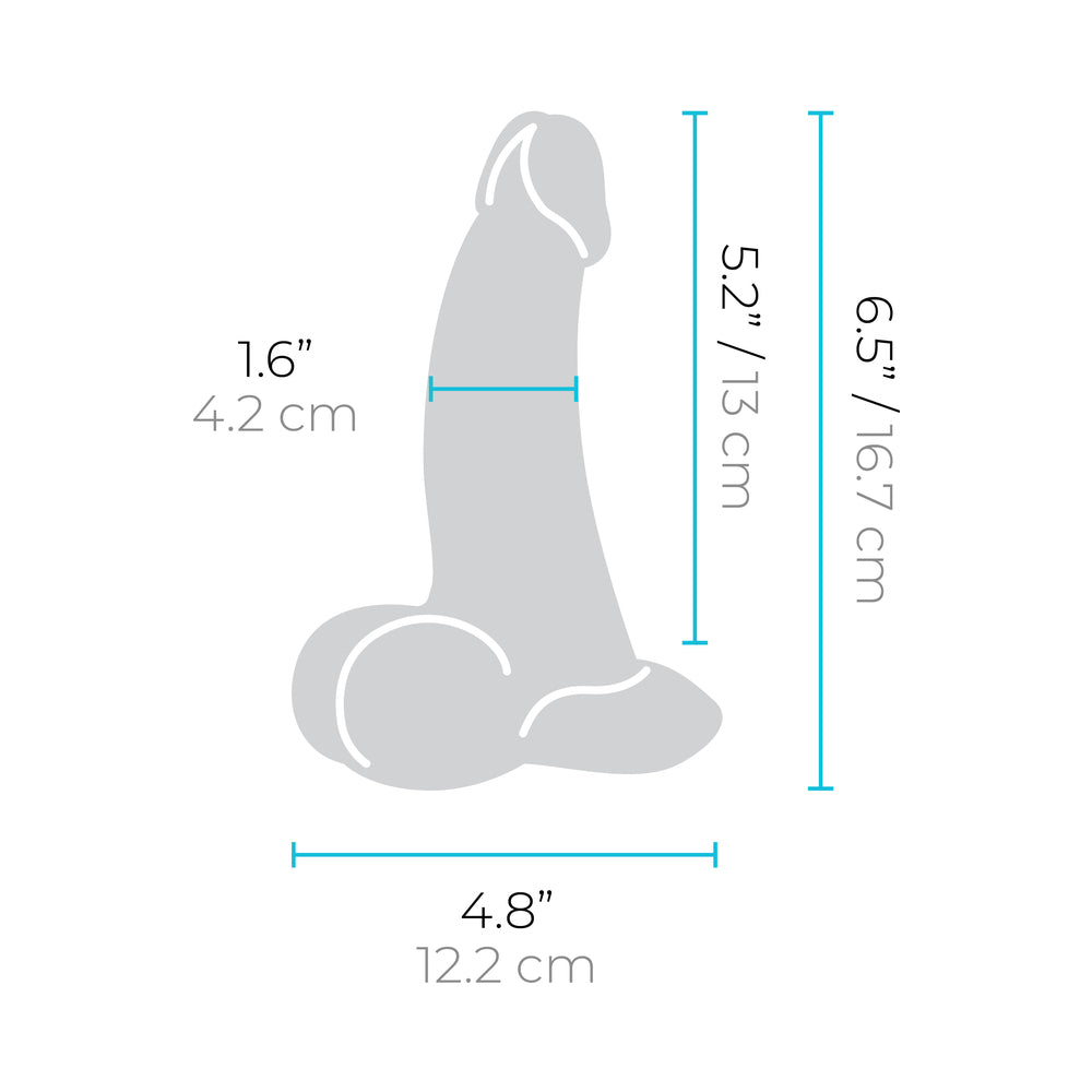 b-Vibe Slipskin Realistic Silicone Dildo 6.5 in. Curved Brown