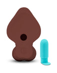 b-Vibe Slipskin Realistic Silicone Dildo 10 in. Curved Brown