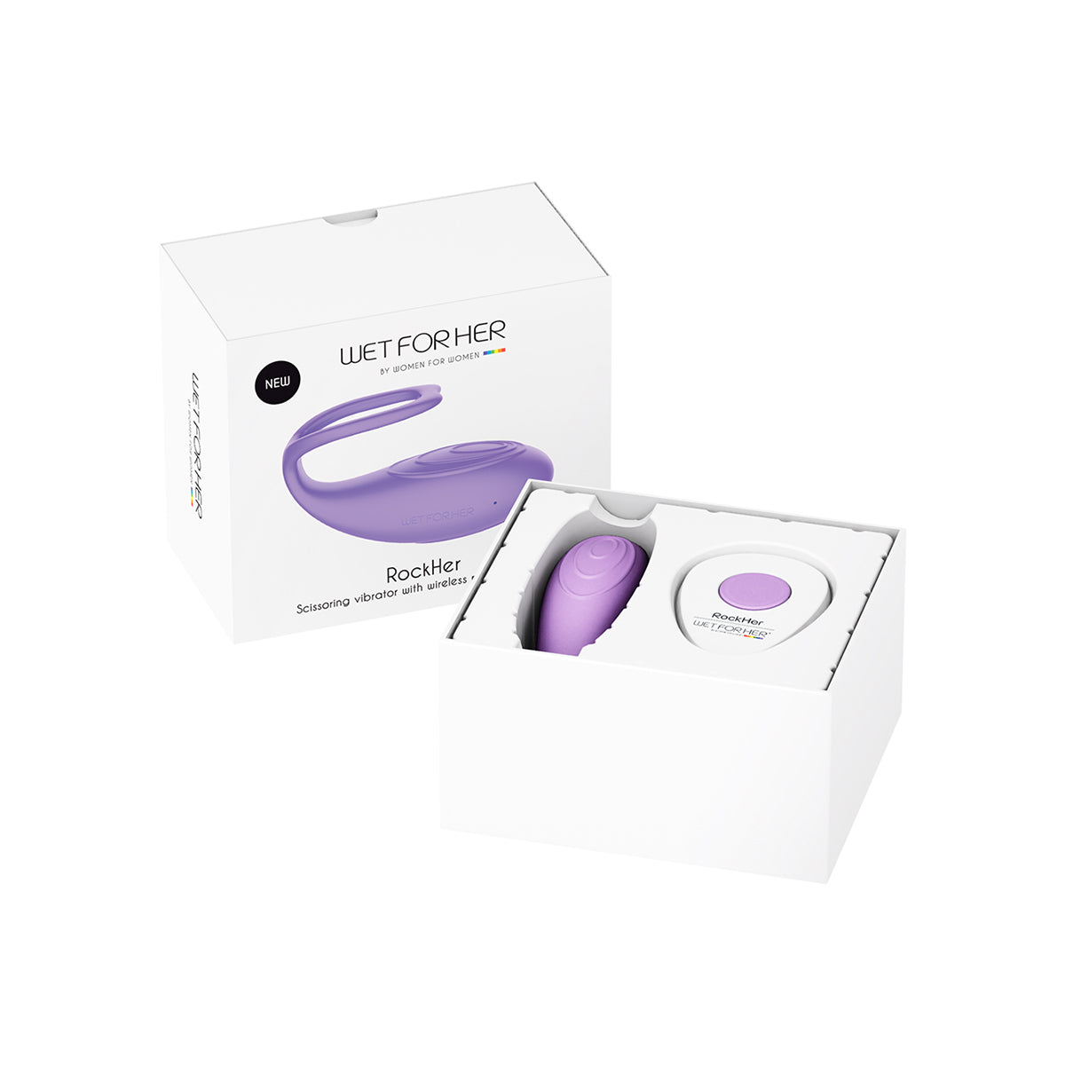 Wet For Her RockHer Scissoring Vibrator with Remote Control Purple