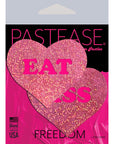 Pastease Eat Ass Hearts Pink Glitter