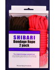 Shibari Soft Bondage Rope 2pk - Black & Red