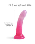 Love to Love Dildolls Sunrise 6 in. Silicone Dildo with Multicolor Star Glitter Pink/Purple