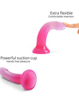 Love to Love Dildolls Sunrise 6 in. Silicone Dildo with Multicolor Star Glitter Pink/Purple