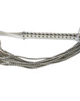 Leather Corset Flogger - White/Grey