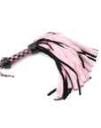 Suede and Fluff MINI Flogger - 18" - Pink/Black