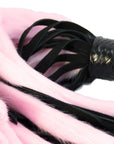 Suede and Fluff MINI Flogger - 18" - Pink/Black