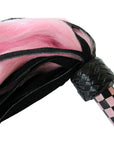 Suede and Fluff MINI Flogger - 18" - Pink/Black