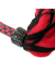 Suede and Fluff MINI Flogger - 18" - Red/Black