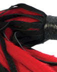 Suede and Fluff MINI Flogger - 18" - Red/Black