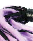 Suede and Fluff MINI Flogger - 18" - Purple/Black