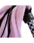 Suede and Fluff MINI Flogger - 18" - Purple/Black