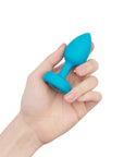 B-Vibe Vibrating Jewel Plug Small/Medium - Aqua