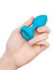 B-Vibe Vibrating Jewel Plug Small/Medium - Aqua