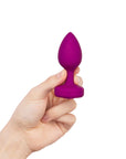 B-Vibe Vibrating Jewel Plug Small/Medium - Fuchsia