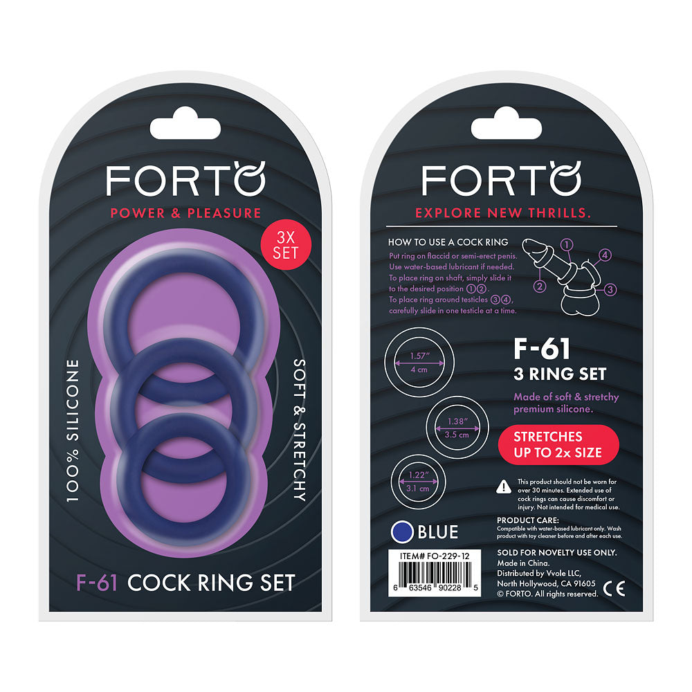 FORTO F-61 3pc C-Ring Set - Blue