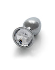 Shots Ouch! Round Gem Butt Plug Small - Silver/Diamond