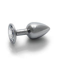 Shots Ouch! Round Gem Butt Plug Small - Silver/Diamond