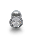 Shots Ouch! Round Gem Butt Plug Small - Silver/Diamond