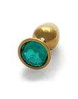 Shots Ouch! Round Gem Butt Plug Small - Gold/Emerald Green