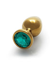 Shots Ouch! Round Gem Butt Plug Large - Gold/Emerald Green