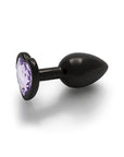 Shots Ouch! Heart Gem Butt Plug Small - Gunmetal/Amethyst