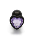 Shots Ouch! Heart Gem Butt Plug Small - Gunmetal/Amethyst