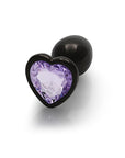 Shots Ouch! Heart Gem Butt Plug Small - Gunmetal/Amethyst