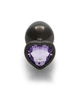 Shots Ouch! Heart Gem Butt Plug Medium - Gunmetal/Amethyst