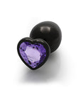 Shots Ouch! Heart Gem Butt Plug Large - Gunmetal/Amethyst