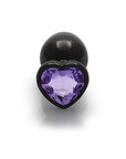 Shots Ouch! Heart Gem Butt Plug Large - Gunmetal/Amethyst