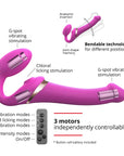 Strap-On-Me Multi-Orgasm Medium Bendable Strap-On - Fuchsia